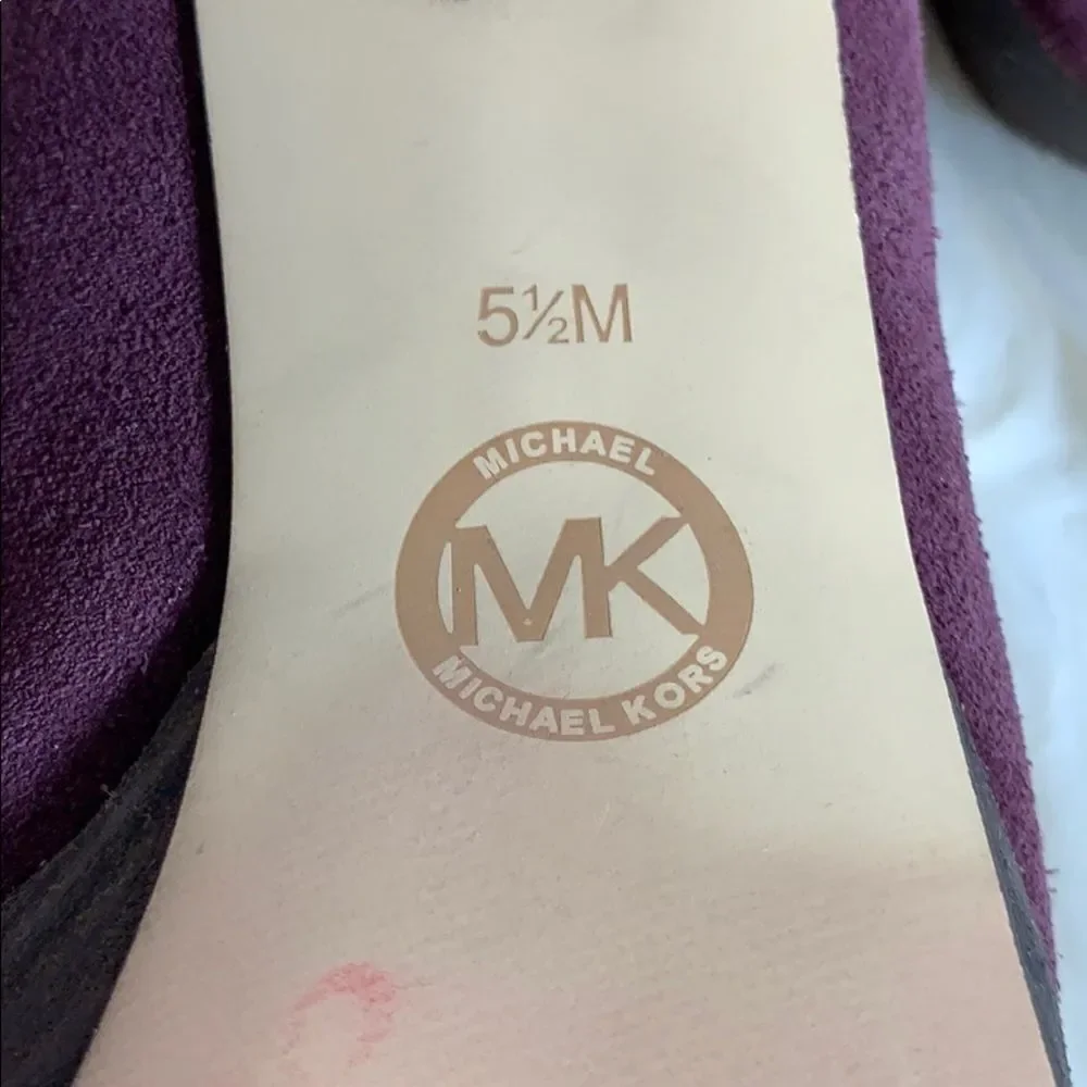 Michael Kors Suede Platform Slingback Heels‎ Sz 5.5